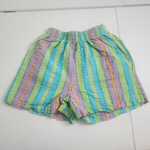 Pinwheels Vintage Y2K 90's Pinstriped Colorful Cotton Shorts Women's Size S